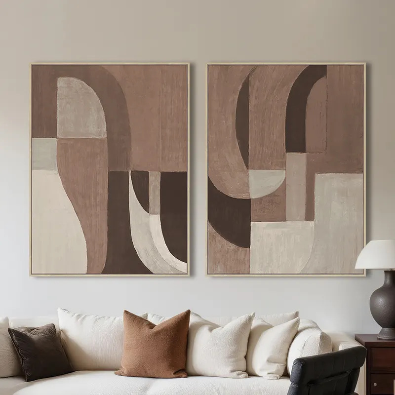 Wandbild Tatu, Braun, links von Richmond Interiors, Wohnbeispiel 7, im Wohnraum