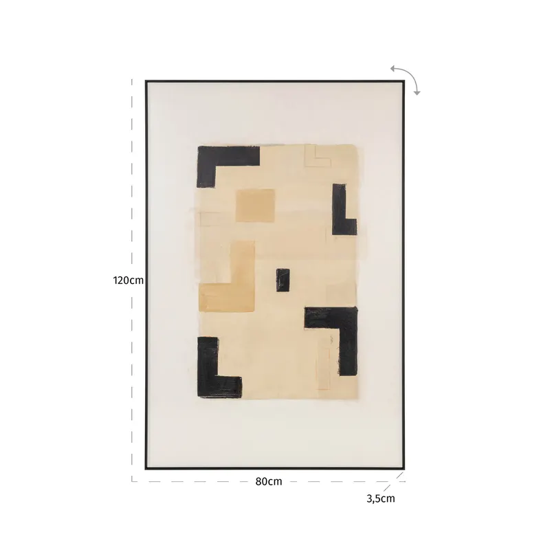 Wandbild Vortex, Beige, links von Richmond Interiors, Maßzeichnung 9