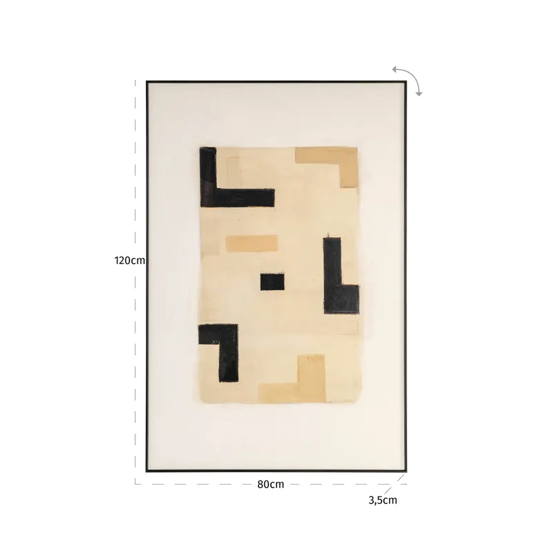 Wandbild Vortex, Beige, rechts von Richmond Interiors, Maßzeichnung 9
