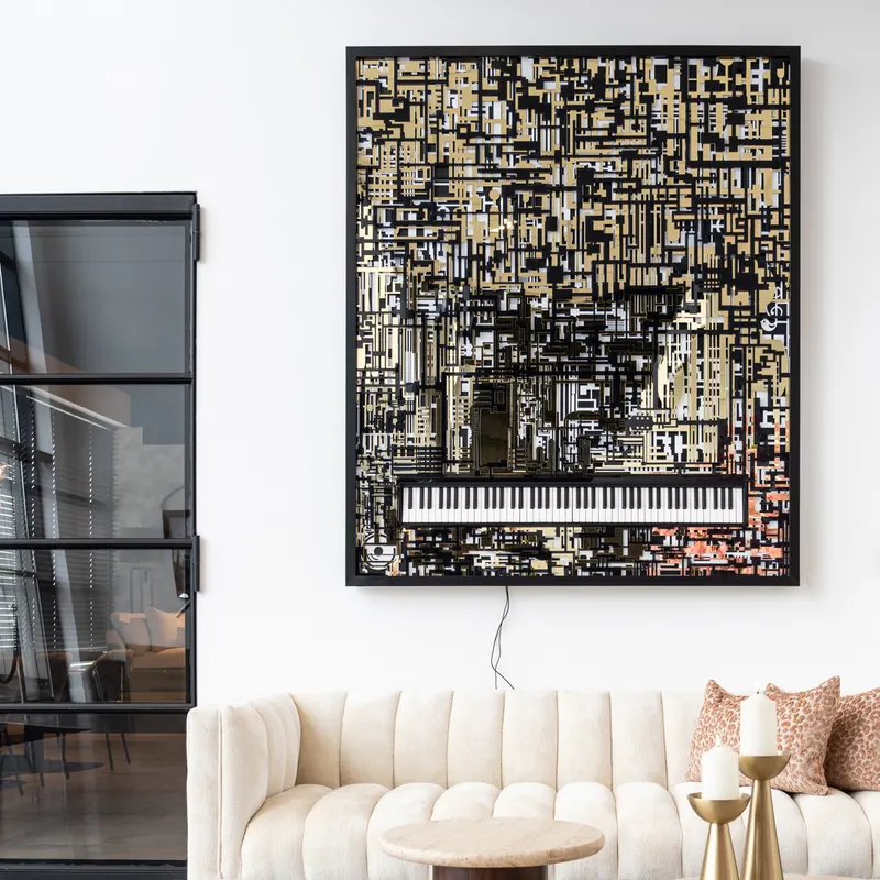 Wandbild Wibi, Schwarz/Goldfarben von Richmond Interiors, Produktansicht 3