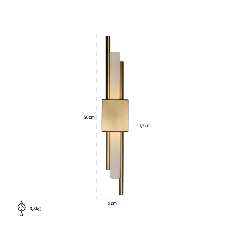 Wandleuchte Mylas, Goldfarben von Richmond Interiors, Maßzeichnung 2