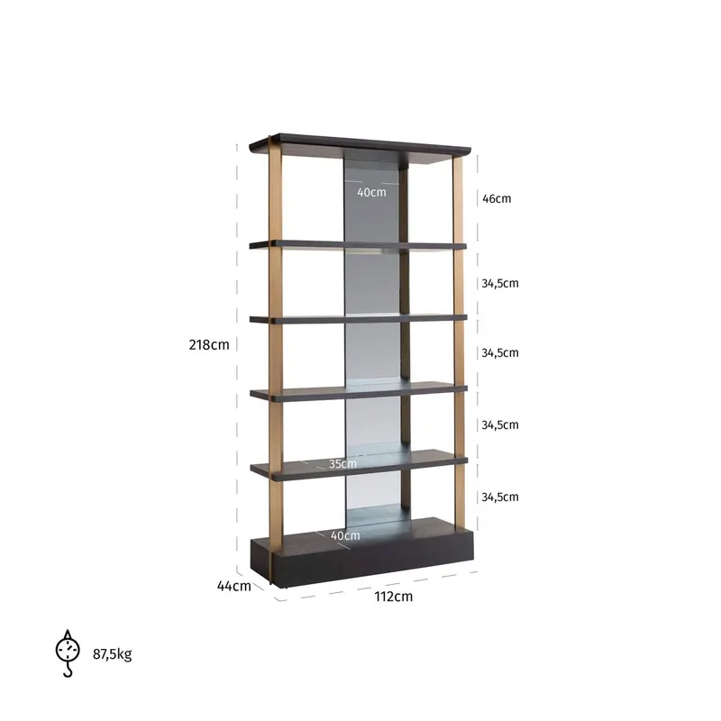 Wandschrank Alexander Jones, Charcoal von Richmond Interiors, Maßzeichnung 11