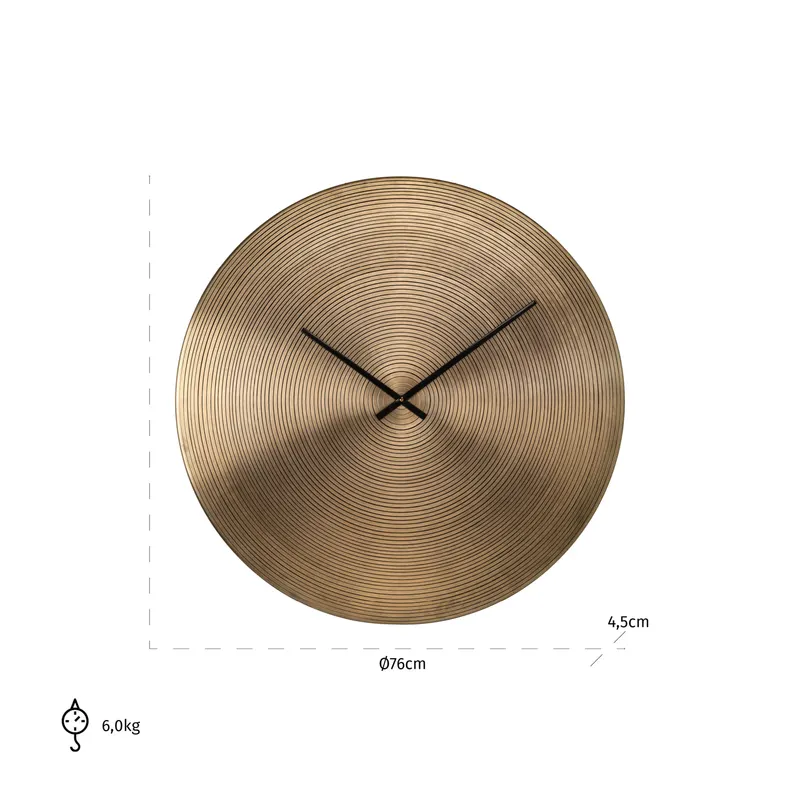 Wanduhr Aden, Goldfarben von Richmond Interiors, Maßzeichnung 3