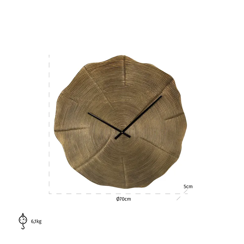 Wanduhr Alien, Goldfarben von Richmond Interiors, Maßzeichnung 11