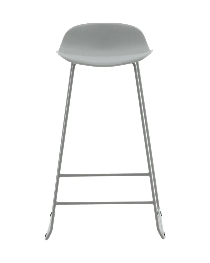 Wave Barhocker im 2er-Set mit niedriger Lehne, Ton in Ton, Grau