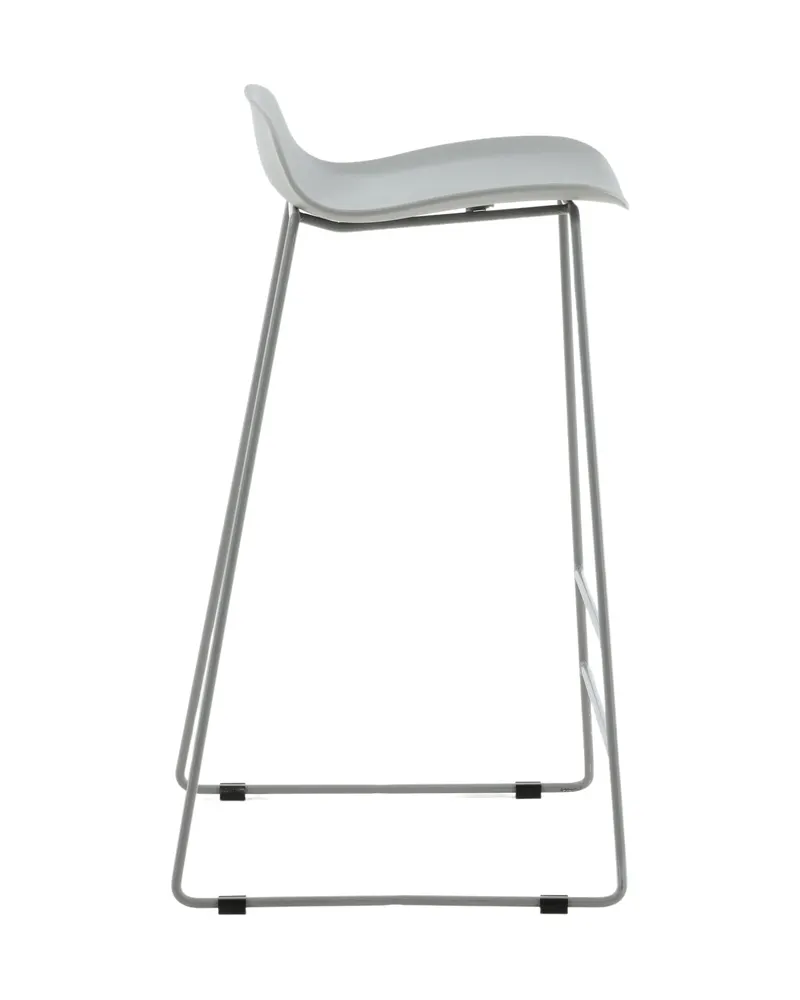 Wave Barhocker mit niedriger Lehne aus Kunststoff in Grau, Ansicht 11