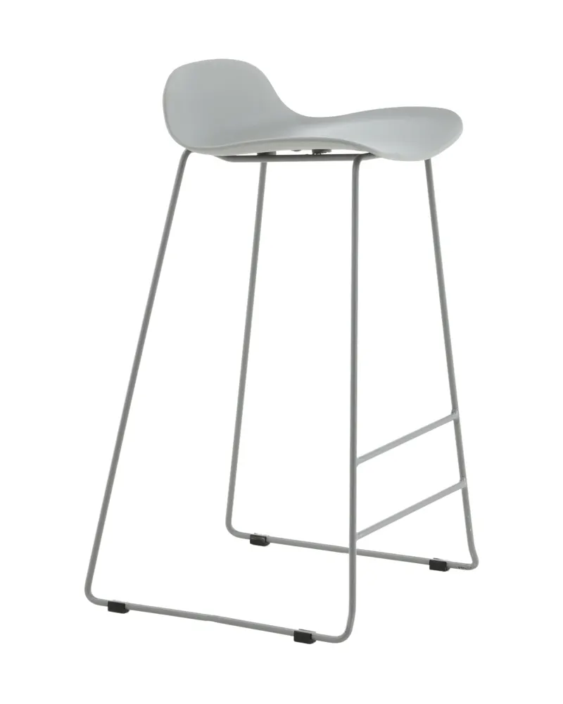 Wave Barhocker mit niedriger Lehne aus Kunststoff in Grau, Ansicht 12