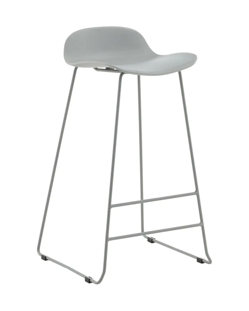 Wave Barhocker mit niedriger Lehne aus Kunststoff in Grau, Ansicht 13