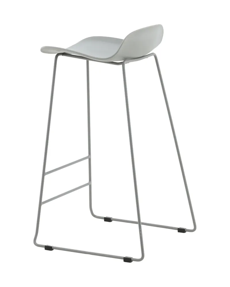 Wave Barhocker mit niedriger Lehne aus Kunststoff in Grau, Ansicht 6