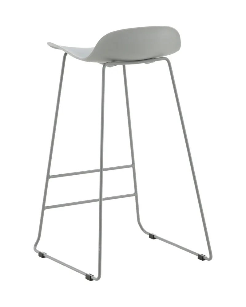 Wave Barhocker mit niedriger Lehne aus Kunststoff in Grau, Ansicht 7