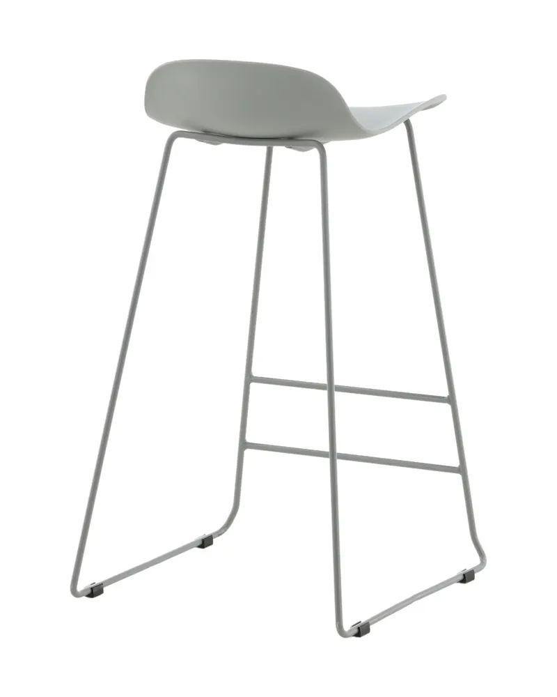Wave Barhocker mit niedriger Lehne aus Kunststoff in Grau, Ansicht 9