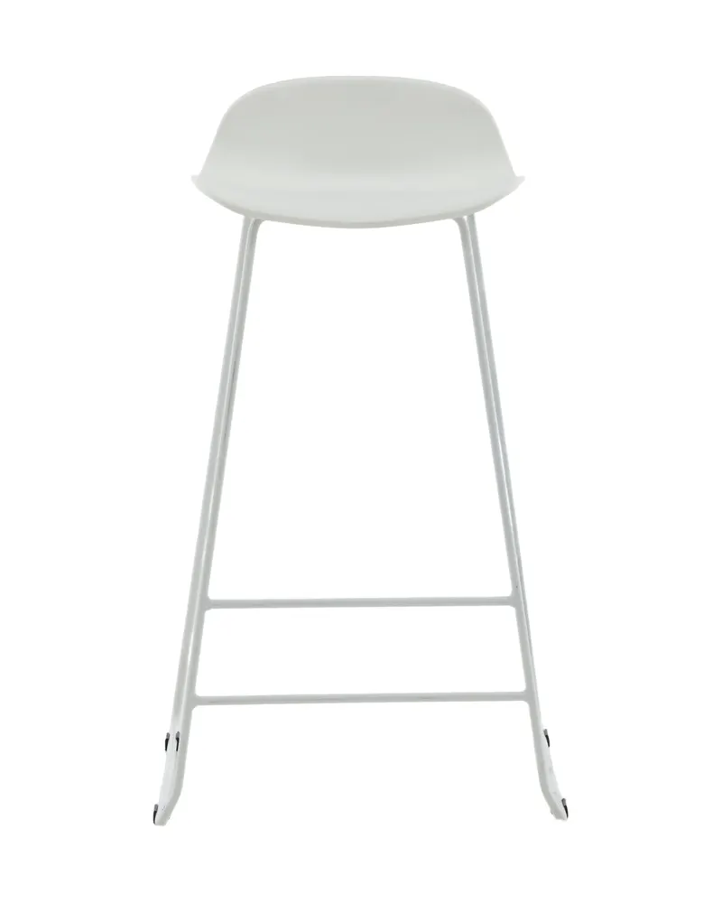 Wave Barhocker im 2er-Set mit niedriger Lehne, Ton in Ton, Grau