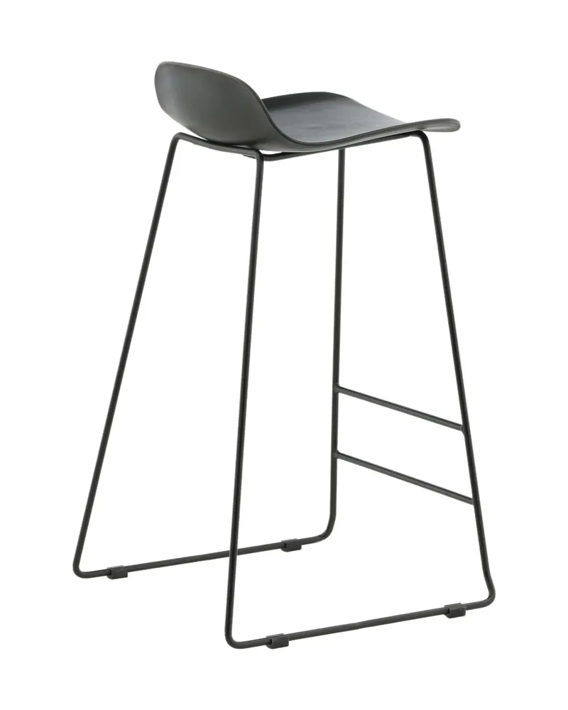 Wave Barhocker mit niedriger Lehne aus Kunststoff in Schwarz, Ansicht 10