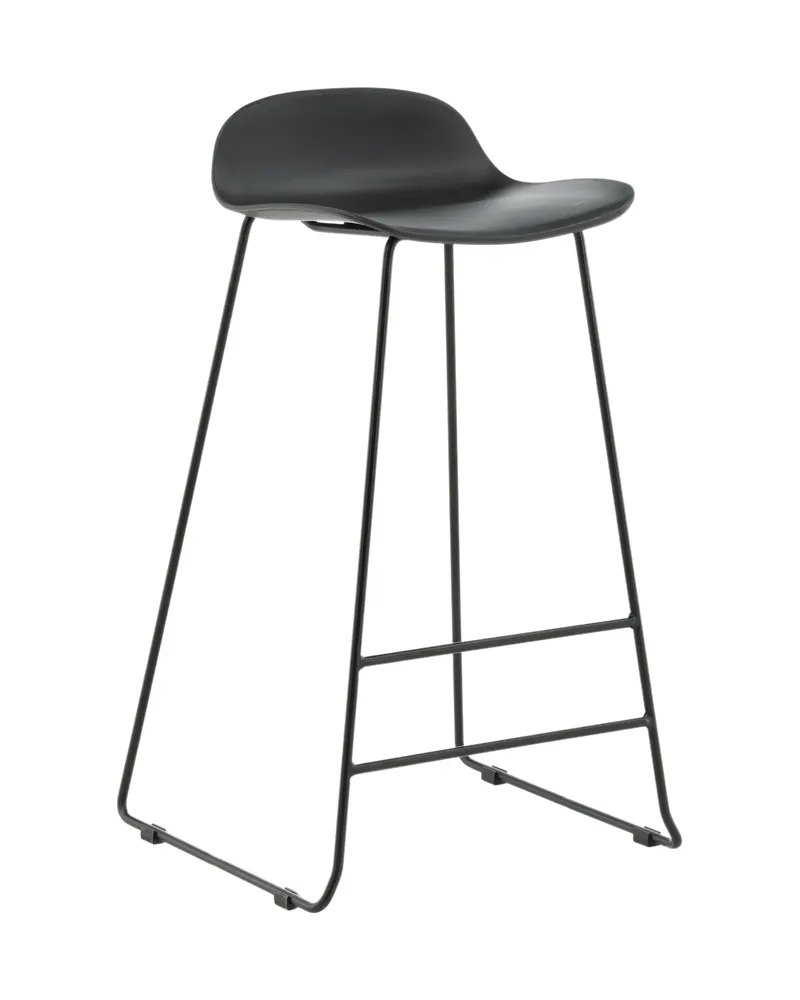 Wave Barhocker mit niedriger Lehne aus Kunststoff in Schwarz, Ansicht 13