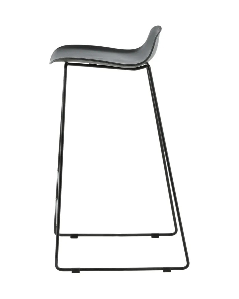 Wave Barhocker mit niedriger Lehne aus Kunststoff in Schwarz, Ansicht 5