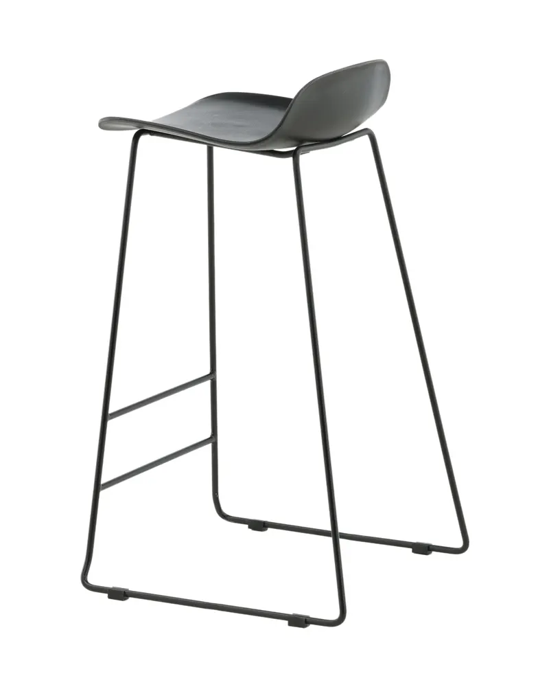 Wave Barhocker mit niedriger Lehne aus Kunststoff in Schwarz, Ansicht 6