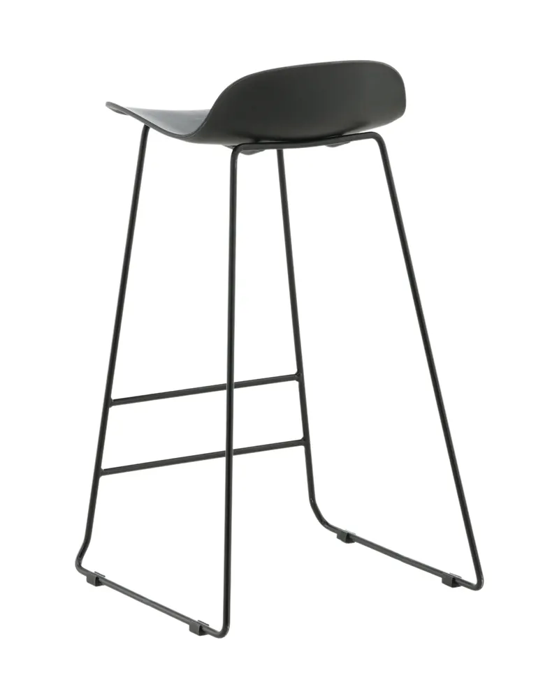 Wave Barhocker mit niedriger Lehne aus Kunststoff in Schwarz, Ansicht 7