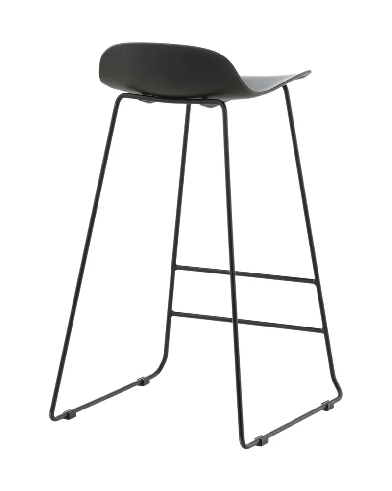 Wave Barhocker mit niedriger Lehne aus Kunststoff in Schwarz, Ansicht 9