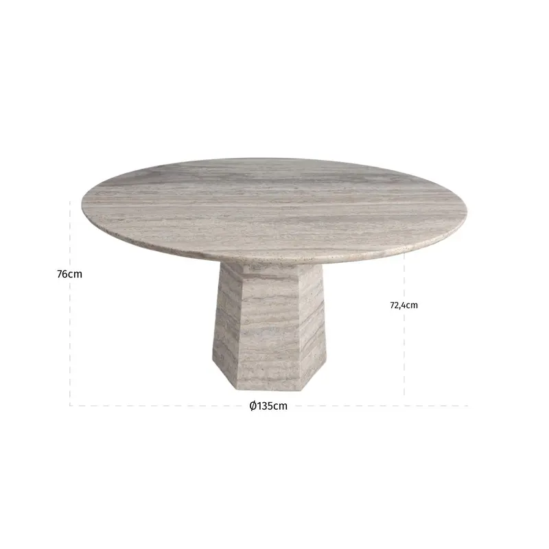 Esstisch Westin Grau 135 cm Ø von Richmond Interiors, Maßzeichnung 4