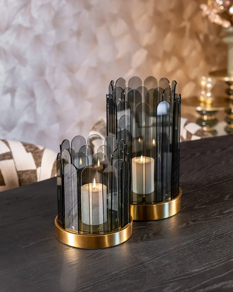 Windlicht Daisey groß, Smoke von Richmond Interiors, Wohnbeispiel 9, im Wohnraum