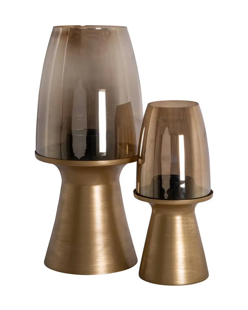Windlicht Danea, Goldfarben, gebürstet, groß von Richmond Interiors, Produktansicht 3