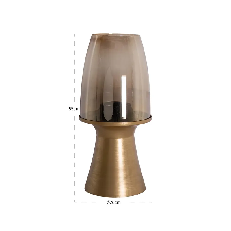 Windlicht Danea, Goldfarben, gebürstet, groß von Richmond Interiors, Maßzeichnung 4