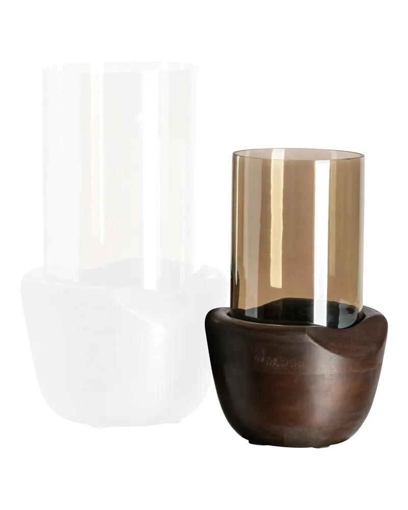 Windlicht Jade, Walnussfarben, klein von Richmond Interiors, Produktansicht 2