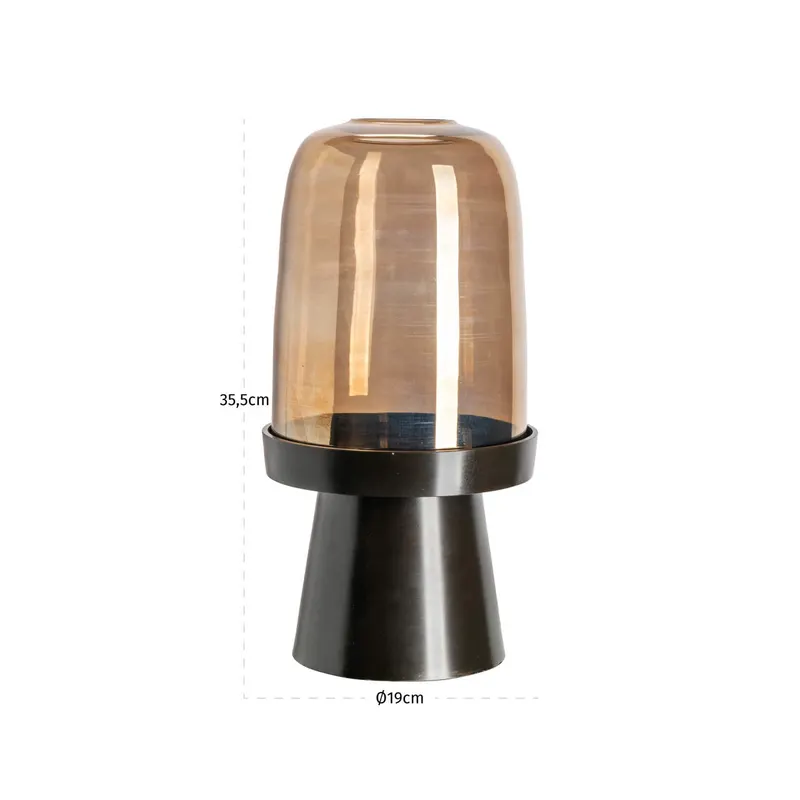 Windlicht Kate, Walnussfarben, klein von Richmond Interiors, Maßzeichnung 6