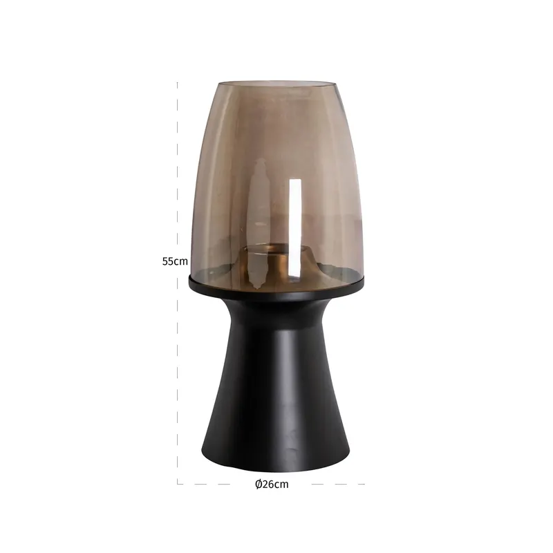 Windlicht Vienna, Schwarz, groß von Richmond Interiors, Maßzeichnung 4