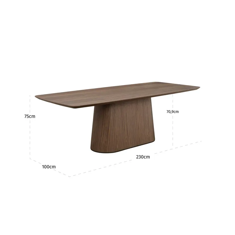 Esstisch Windsor 230 cm, Walnussfarben von Richmond Interiors, Maßzeichnung 6