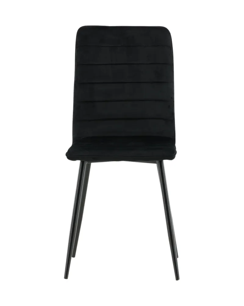 Windu Esszimmerstuhl mit hoher Rückenlehne in Schwarz, Polyester-Samt, Ansicht 1