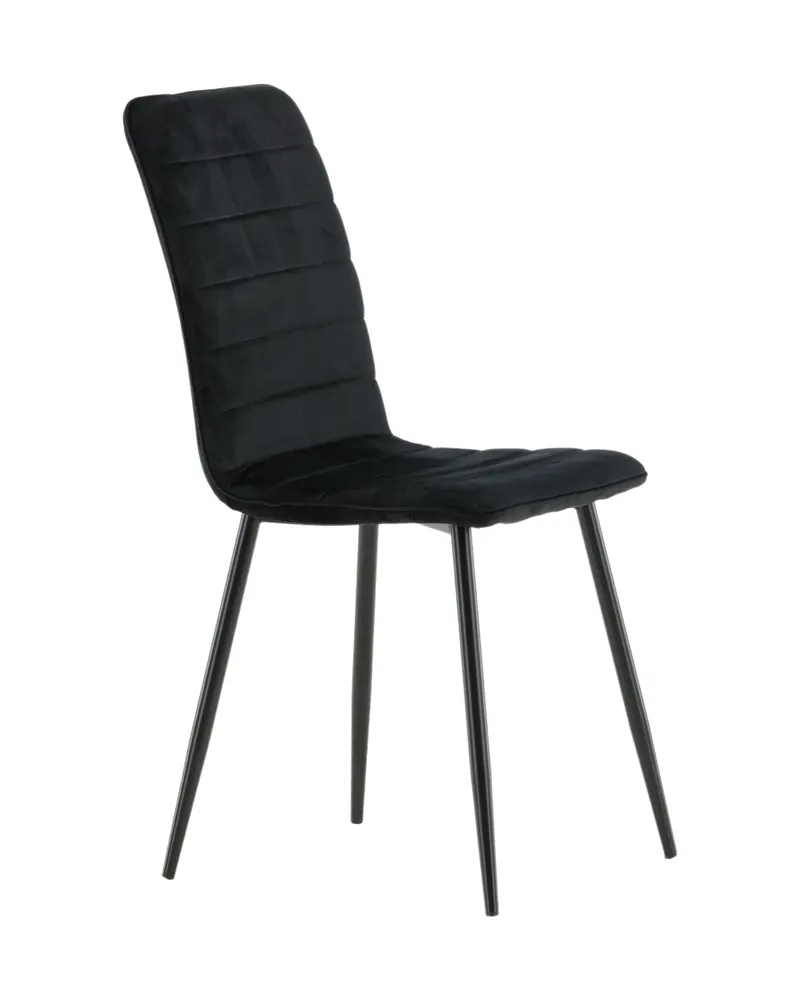 Windu Esszimmerstuhl mit hoher Rückenlehne in Schwarz, Polyester-Samt, Ansicht 12