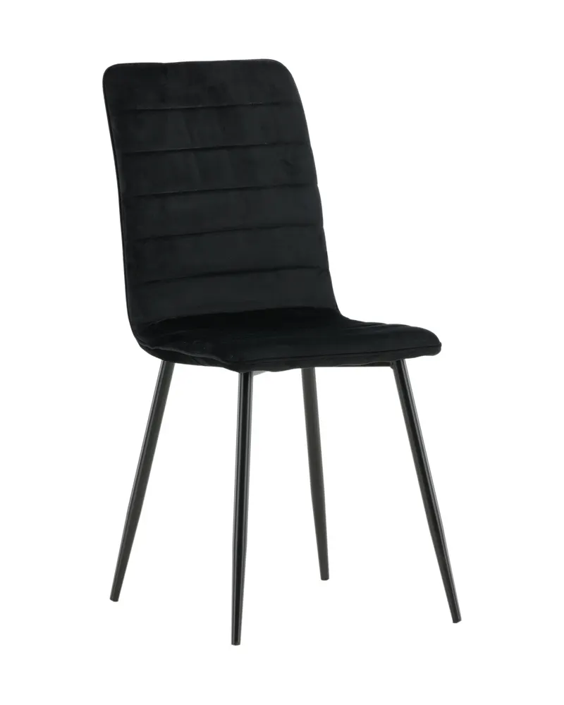 Windu Esszimmerstuhl mit hoher Rückenlehne in Schwarz, Polyester-Samt, Ansicht 13