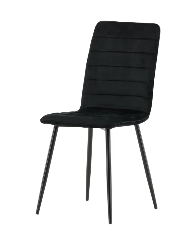 Windu Esszimmerstuhl mit hoher Rückenlehne in Schwarz, Polyester-Samt, Ansicht 2