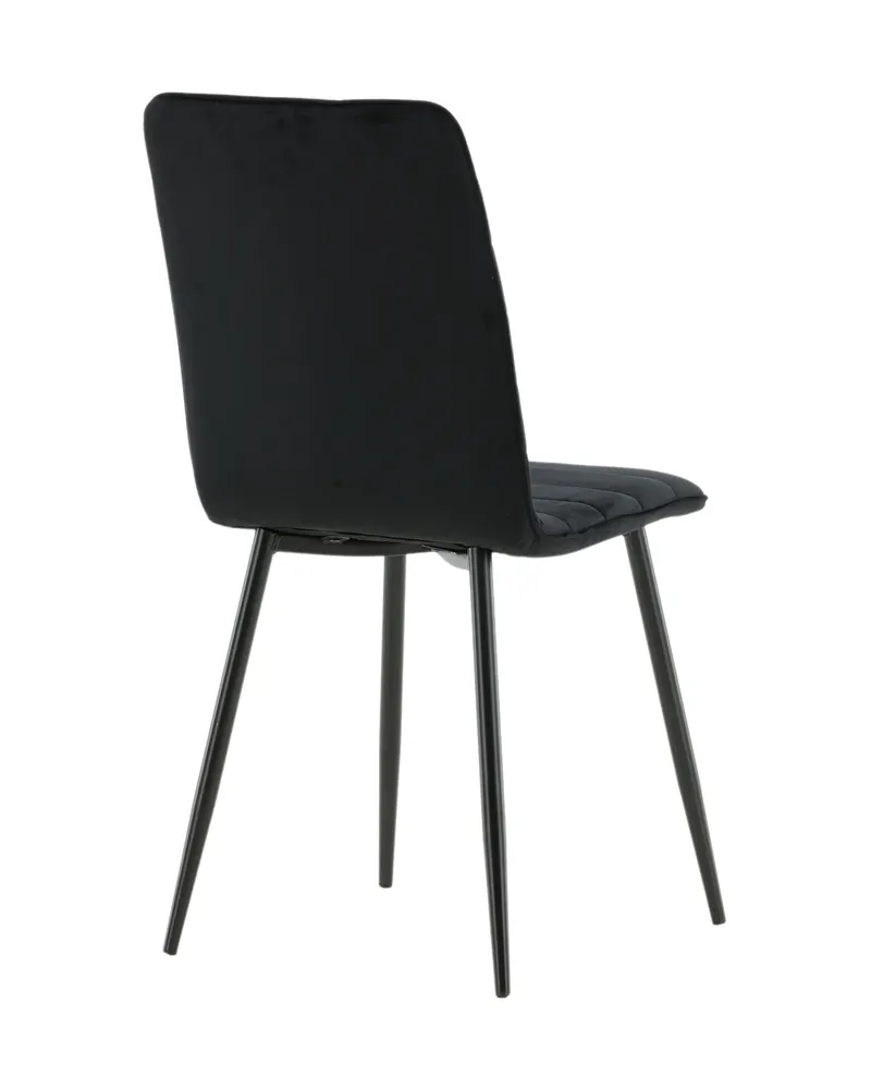 Windu Esszimmerstuhl mit hoher Rückenlehne in Schwarz, Polyester-Samt, Ansicht 9