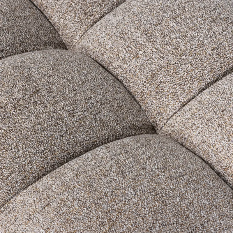 Allure Polsterhocker mit gesteppter Sitzfläche, Braun, Webstoff, Detail, Ansicht 1