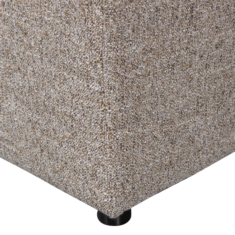 Allure Polsterhocker mit gesteppter Sitzfläche, Braun, Webstoff, Detail, Ansicht 2