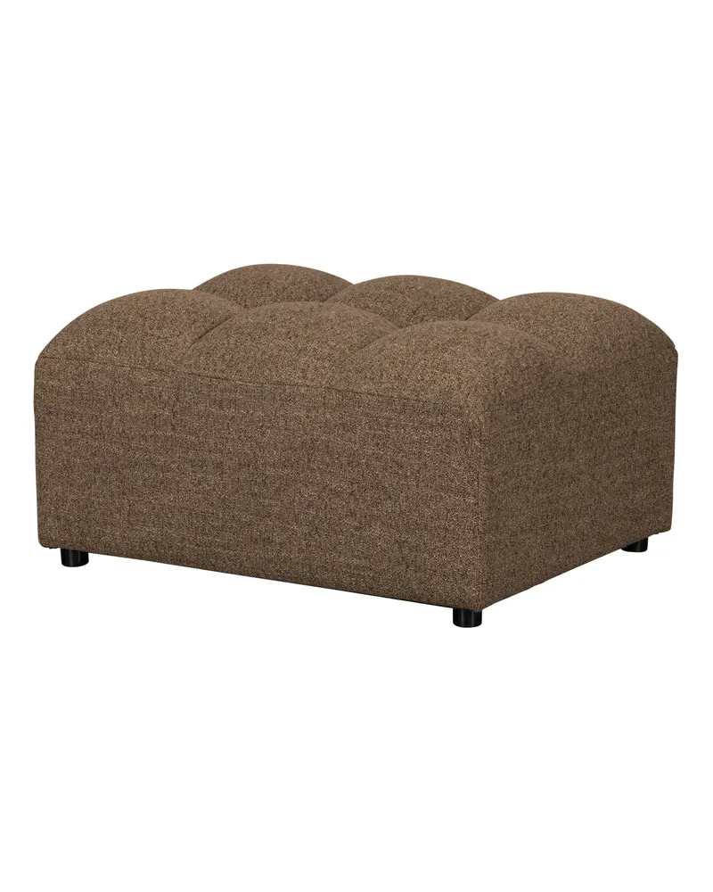 Allure Polsterhocker mit gesteppter Sitzfläche, Dunkelbraun melange, Webstoff, Ansicht 1