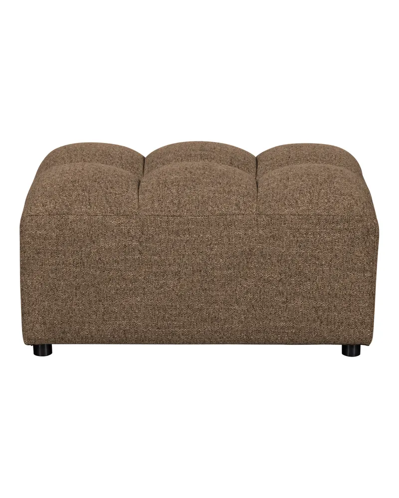 Allure Polsterhocker mit gesteppter Sitzfläche, Dunkelbraun melange, Webstoff, Ansicht 2