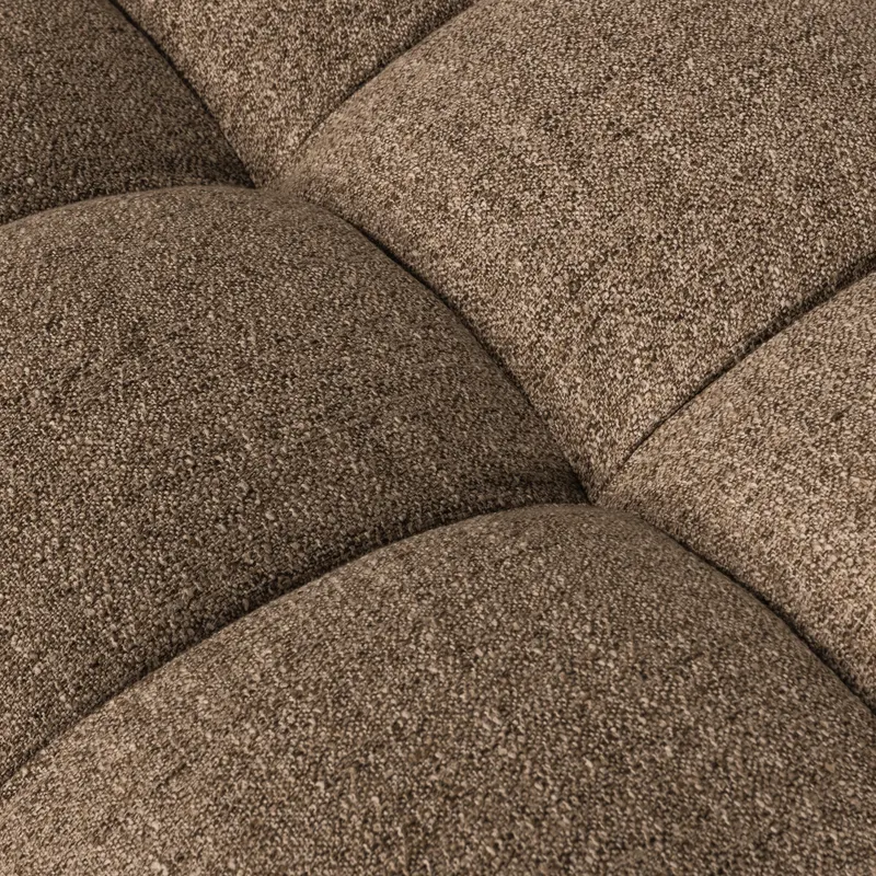Allure Polsterhocker mit gesteppter Sitzfläche, Dunkelbraun melange, Webstoff, Detail, Ansicht 1