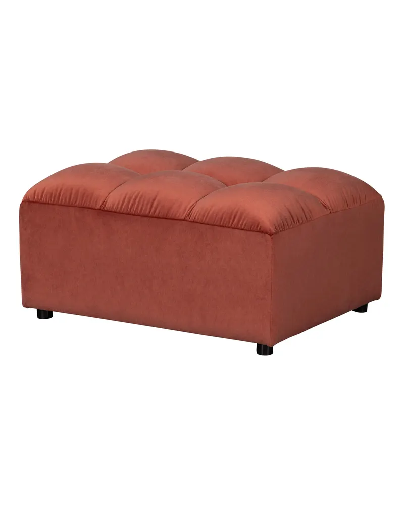 Allure Polsterhocker mit gesteppter Sitzfläche, Blush, Samt, Ansicht 1
