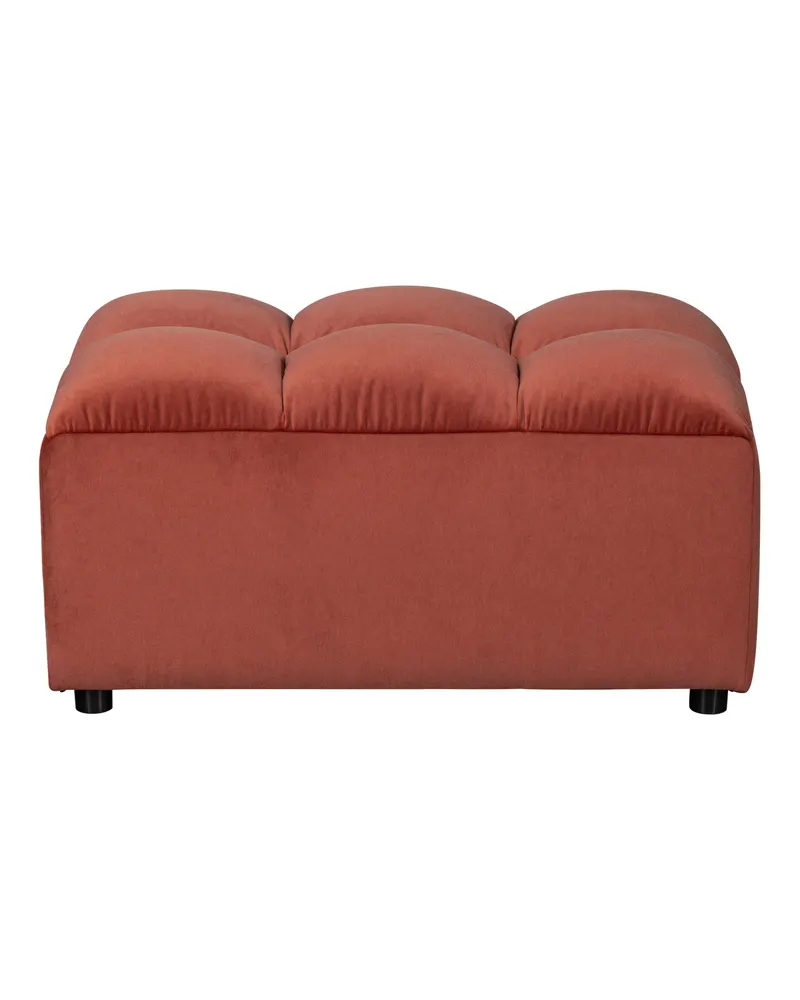 Allure Polsterhocker mit gesteppter Sitzfläche, Blush, Samt, Ansicht 2