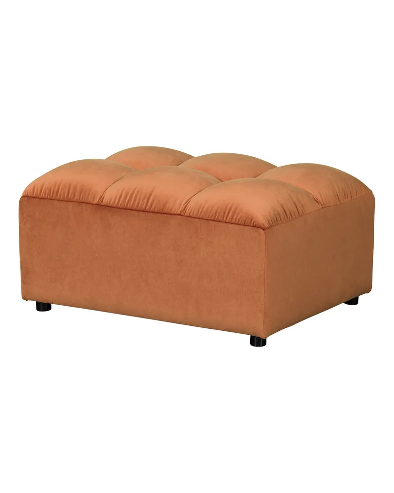 Allure Polsterhocker mit gesteppter Sitzfläche, Terra, Samt, Ansicht 1