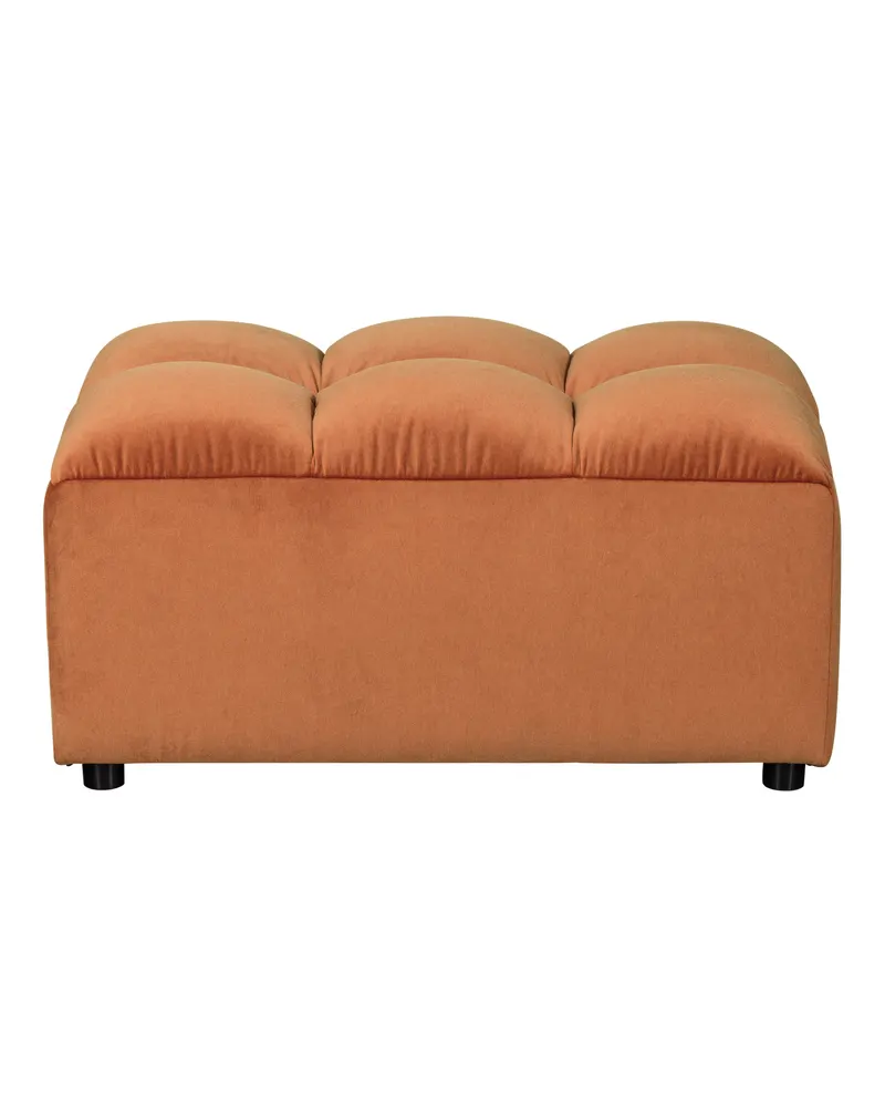 Allure Polsterhocker mit gesteppter Sitzfläche, Terra, Samt, Ansicht 2