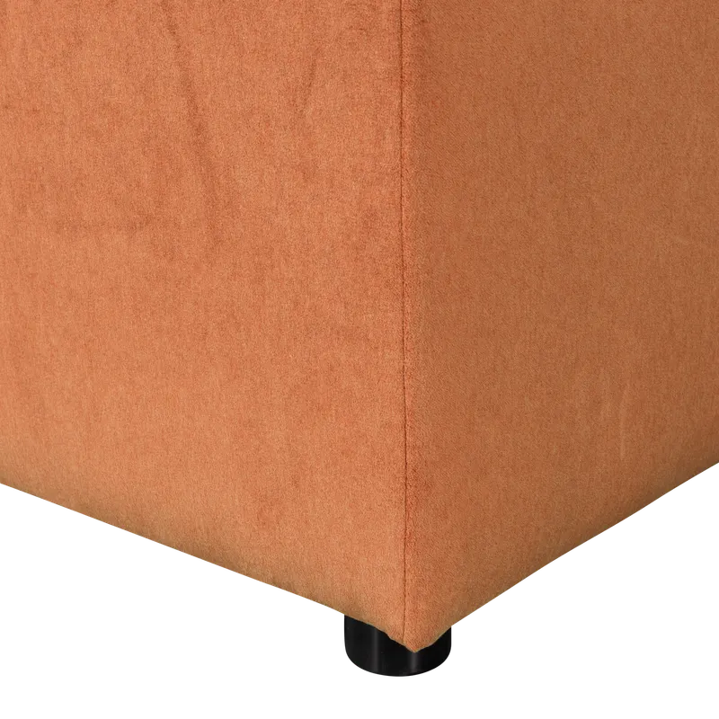Allure Polsterhocker mit gesteppter Sitzfläche, Terra, Samt, Detail, Ansicht 1