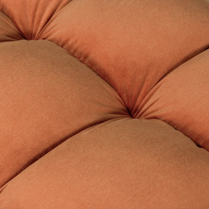 Allure Polsterhocker mit gesteppter Sitzfläche, Terra, Samt, Detail, Ansicht 2