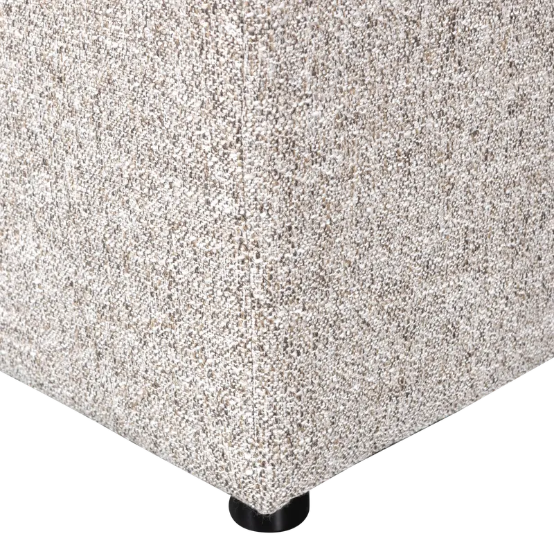 Allure Polsterhocker mit gesteppter Sitzfläche, Natur, Webstoff, Detail, Ansicht 2