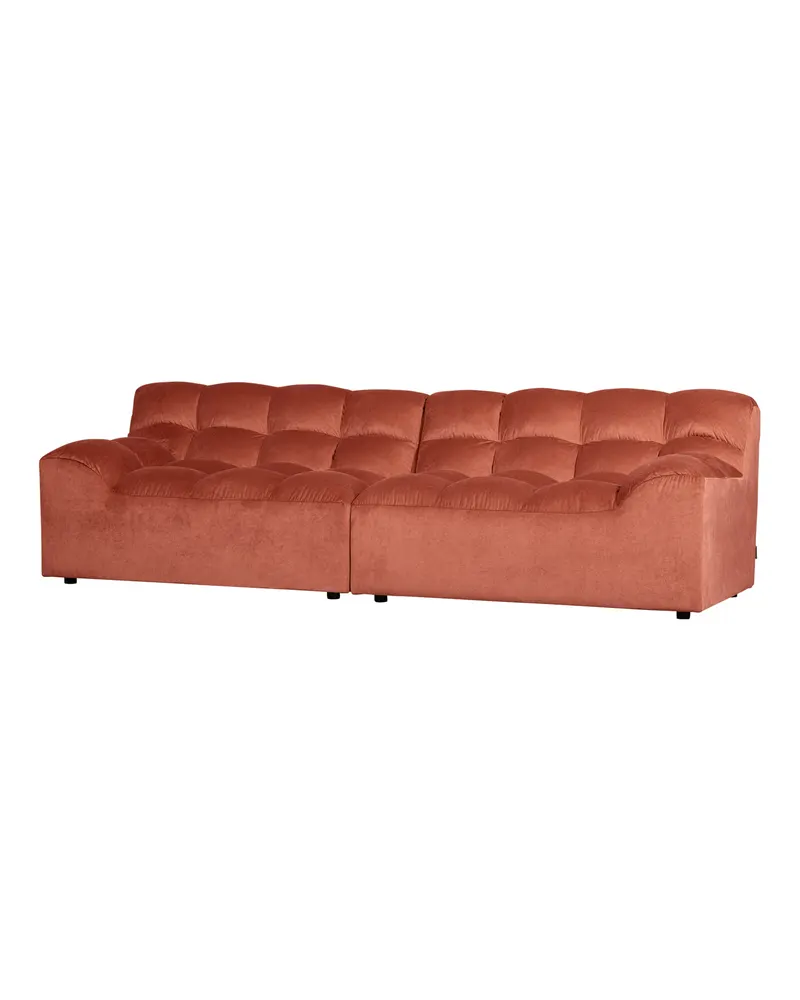 Allure 3-Sitzer-Sofa mit abgesteppten Polstern, Blush, Samt, Ansicht 1