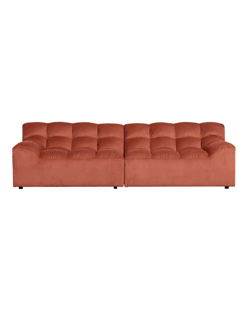 Allure 3-Sitzer-Sofa mit abgesteppten Polstern, Blush, Samt, Ansicht 2