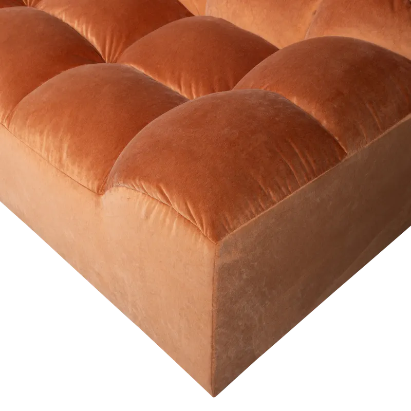 Allure 3-Sitzer-Sofa mit abgesteppten Polstern, Terra, Samt, Detail, Ansicht 1